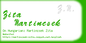 zita martincsek business card
